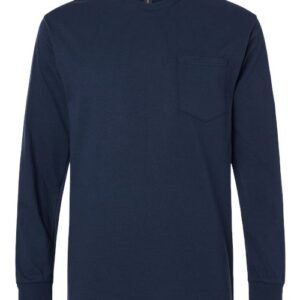 gildan 2410 unisex ultra cotton® long sleeve pocket t shirt