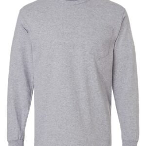 gildan 2410 unisex ultra cotton® long sleeve pocket t shirt
