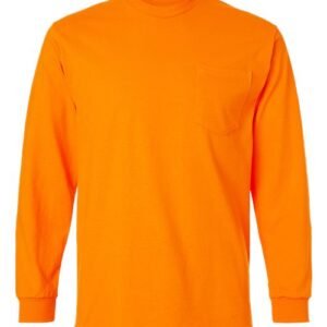 gildan 2410 unisex ultra cotton® long sleeve pocket t shirt