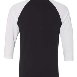 bella + canvas 3200 unisex three quarter sleeve baseball tee