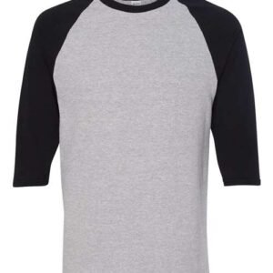 gildan 5700 unisex heavy cotton™ raglan three quarter sleeve t shirt