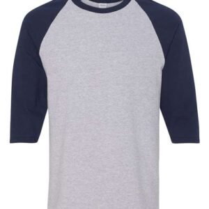 gildan 5700 unisex heavy cotton™ raglan three quarter sleeve t shirt
