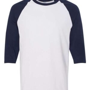 gildan 5700 unisex heavy cotton™ raglan three quarter sleeve t shirt