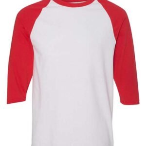 gildan 5700 unisex heavy cotton™ raglan three quarter sleeve t shirt