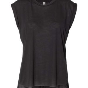 bella + canvas 8804 women’s flowy rolled cuffs muscle tee