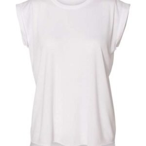 bella + canvas 8804 women’s flowy rolled cuffs muscle tee