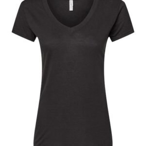 m&o 3542 women's deluxe blend v neck t shirt