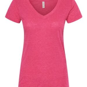 m&o 3542 women's deluxe blend v neck t shirt