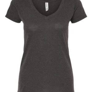 m&o 3542 women's deluxe blend v neck t shirt
